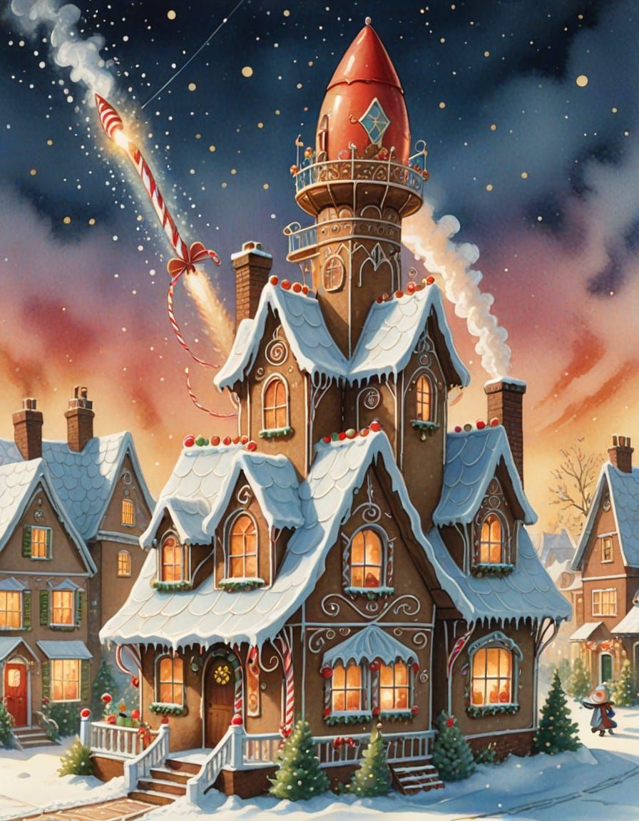 Gingerbread Rocket Launch in Victorian Style