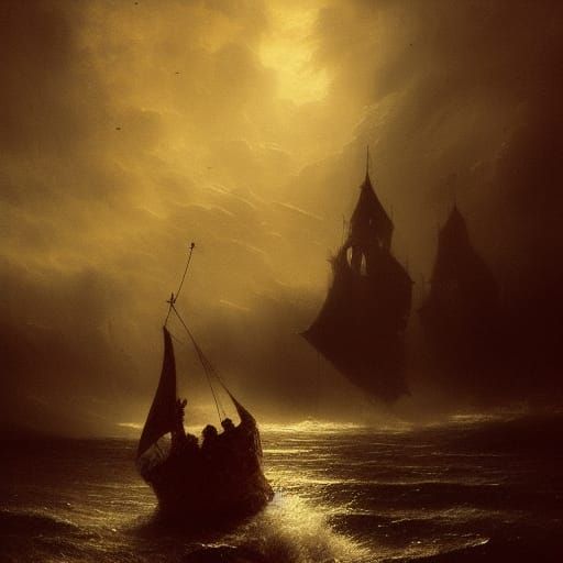 Sinister Blood-Soaked Boat: Professional Horror Photography