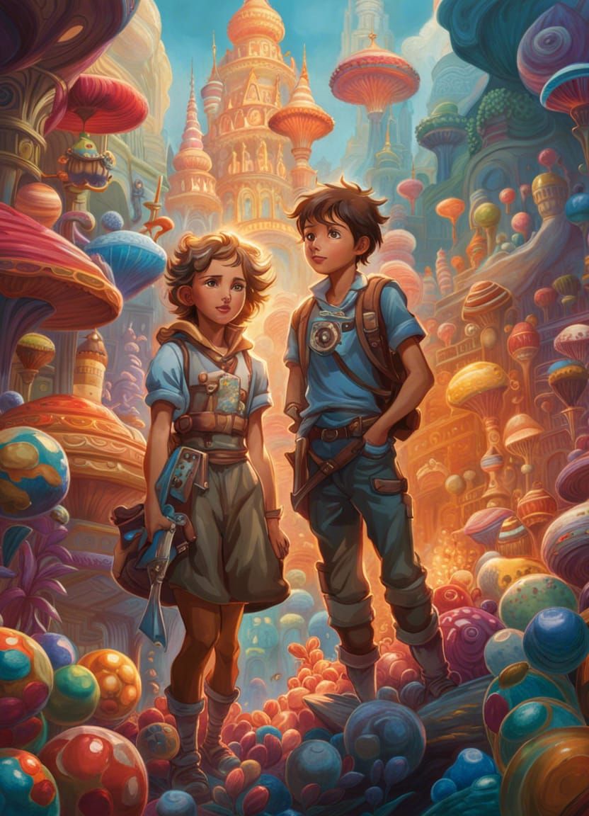 Young adventurers in Candyland