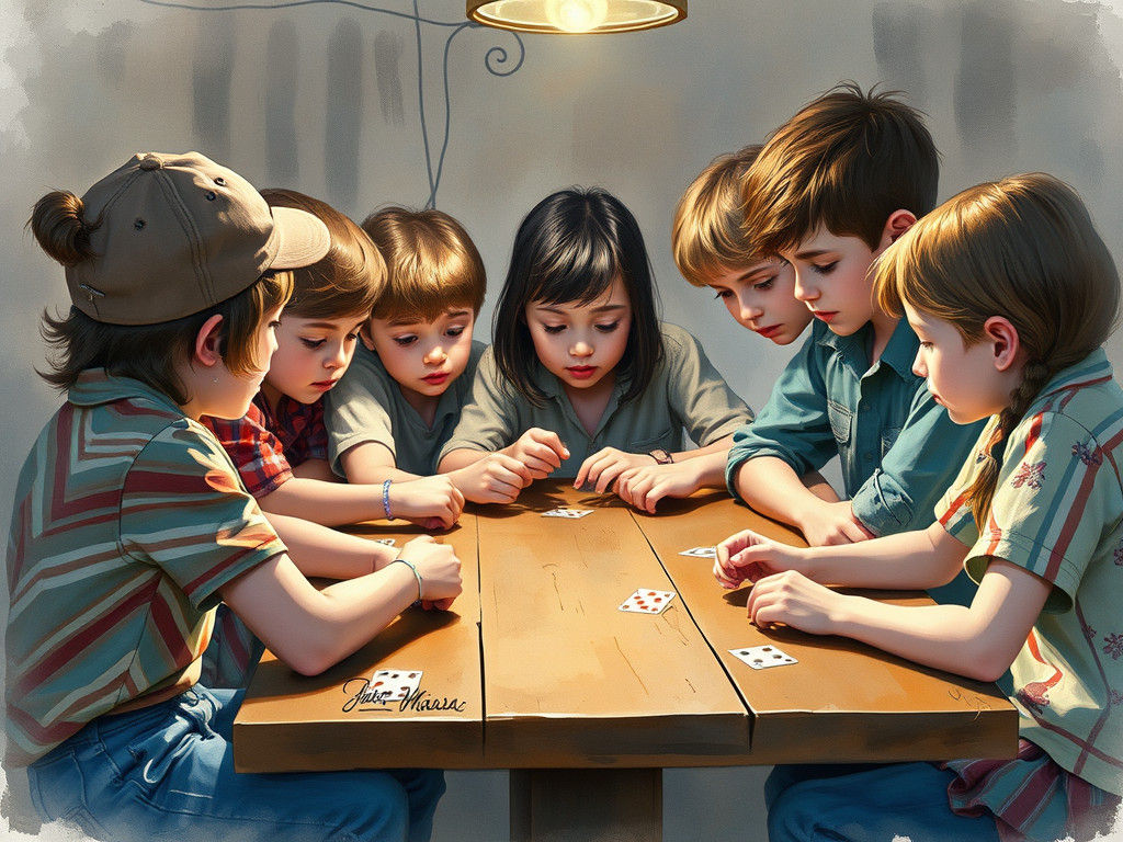 Vintage Kids Poker Party in Dreamy Watercolor