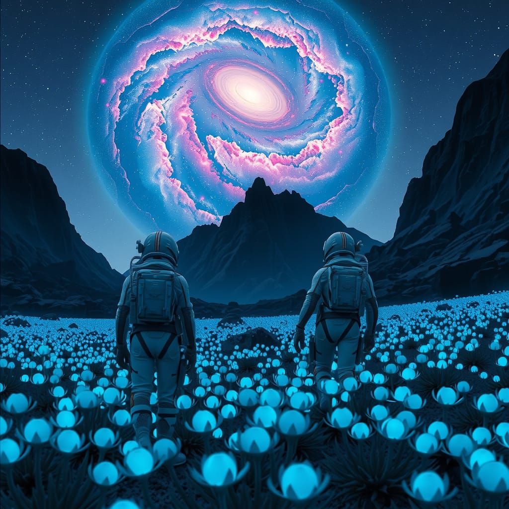 Astronauts Discover Bioluminescent Wonders on Alien Planet