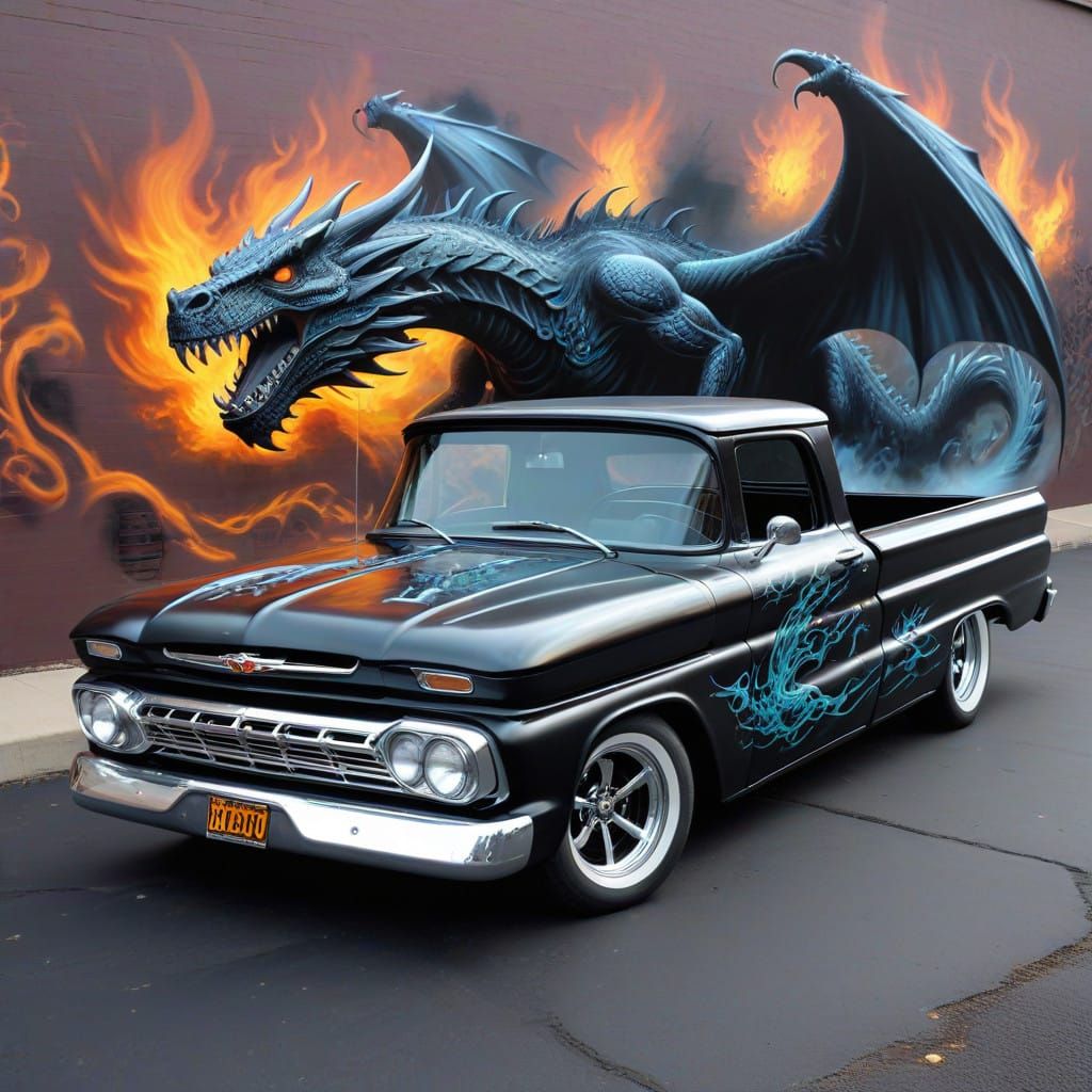 1961 black Chevrolet apache c10 hot rod