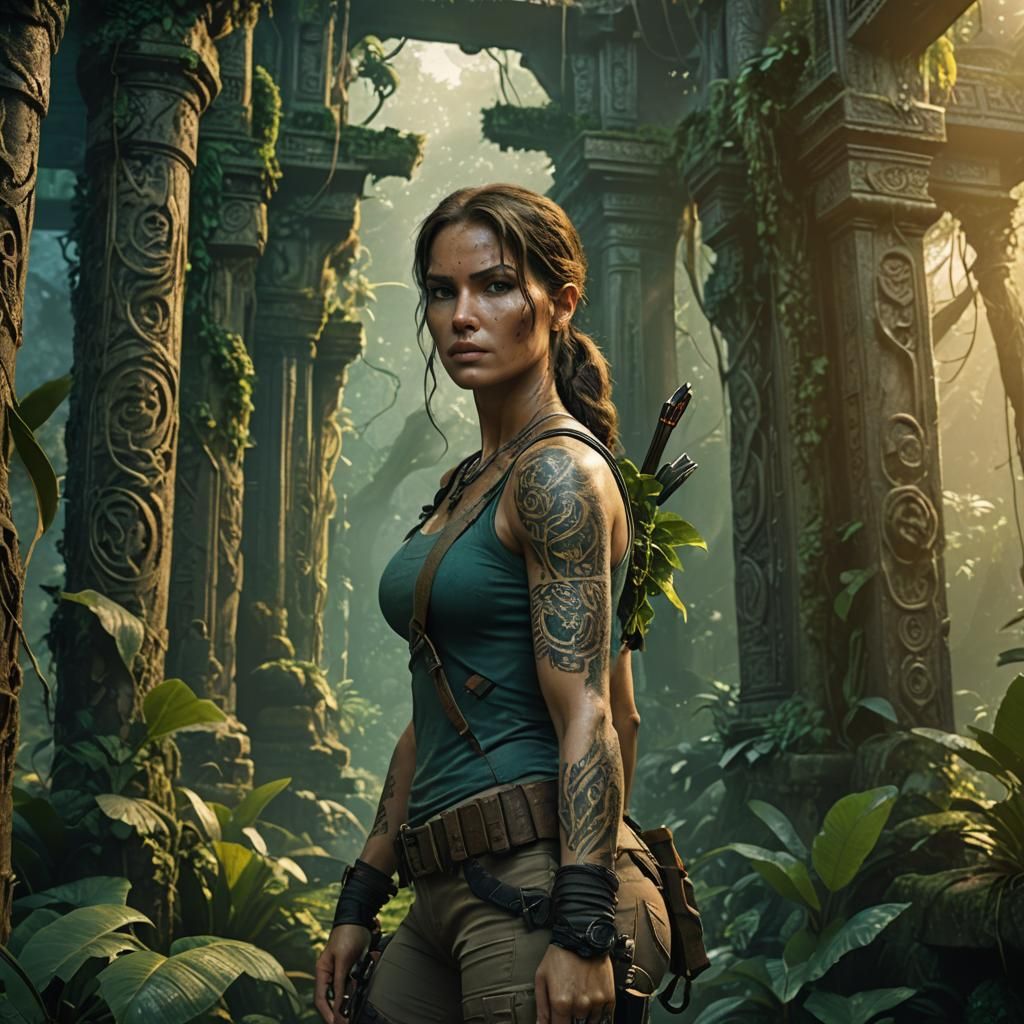 Lara Croft in Mystical Jungle Ruins
