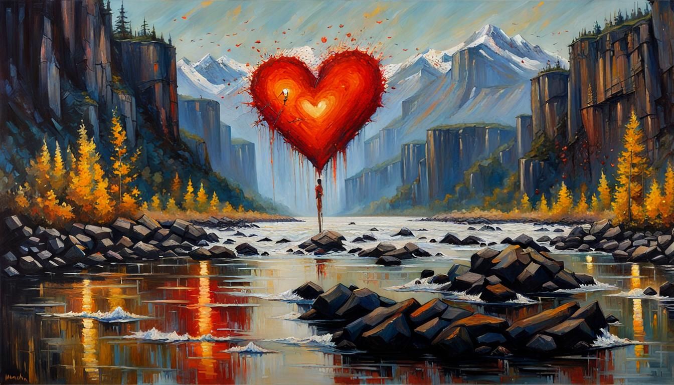 Evocative Oil Painting of Emotional Healing
