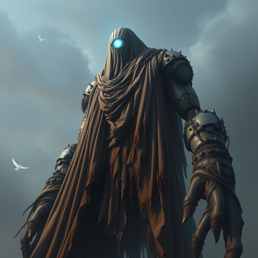 Giant with a Single Glowing Eye, in a Mysterious Industrial ...