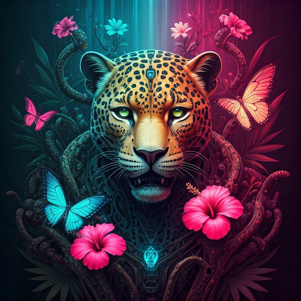Robotic Jaguars in a Cyberpunk Jungle