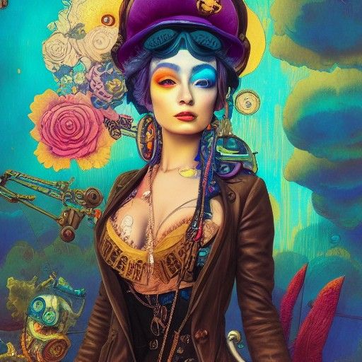 Steampunk Pirate Portrait in Detailed Matte Painting Style