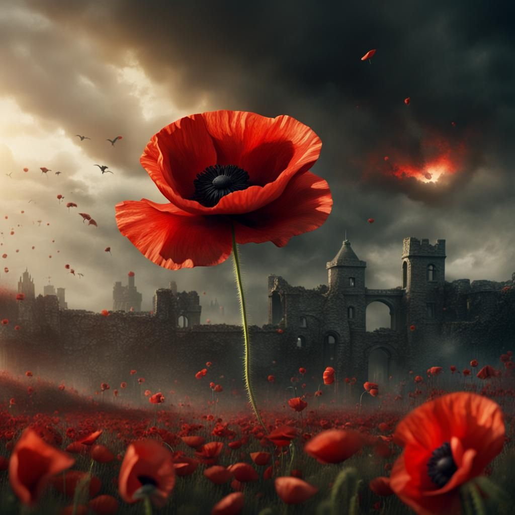 Remembrance Day Poppy: Epic Cinematic Digital Painting