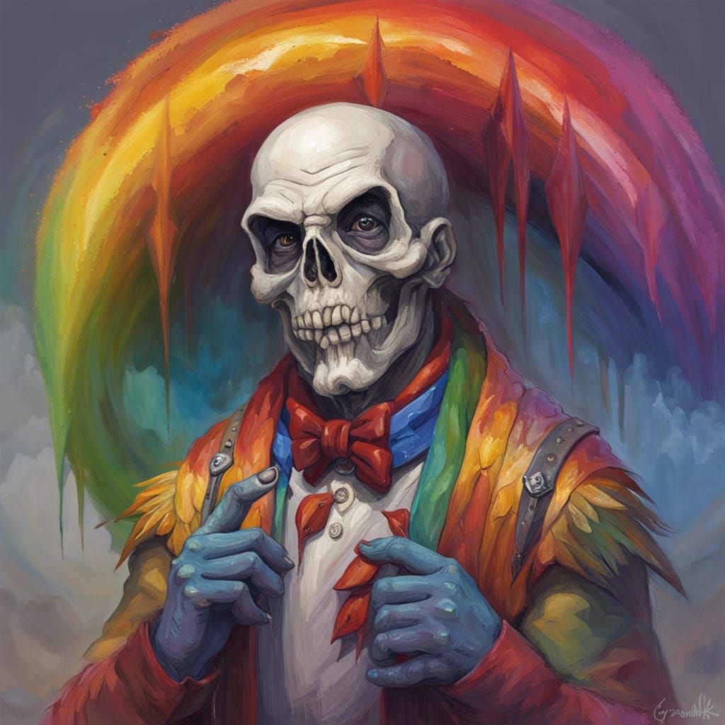 Sinister Rainbow Cryptid in Greg Rutkowski Style