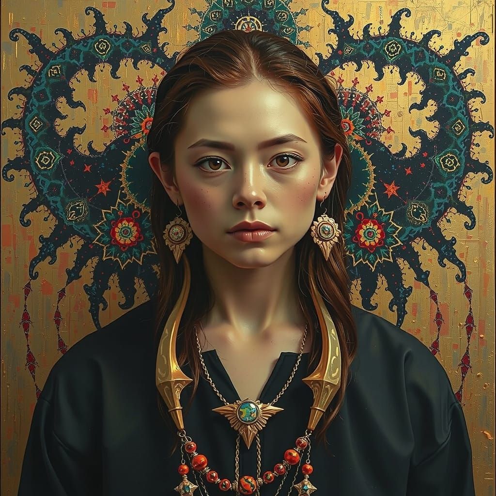 Colorful Abstract Fractal Art in Expressionist Style