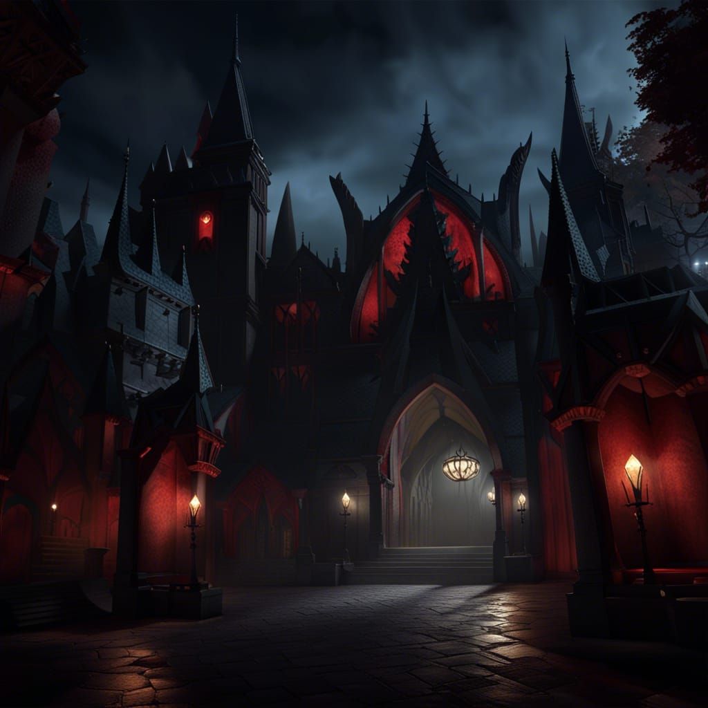 Dracula Vampire Theme Park in Dynamic Lighting