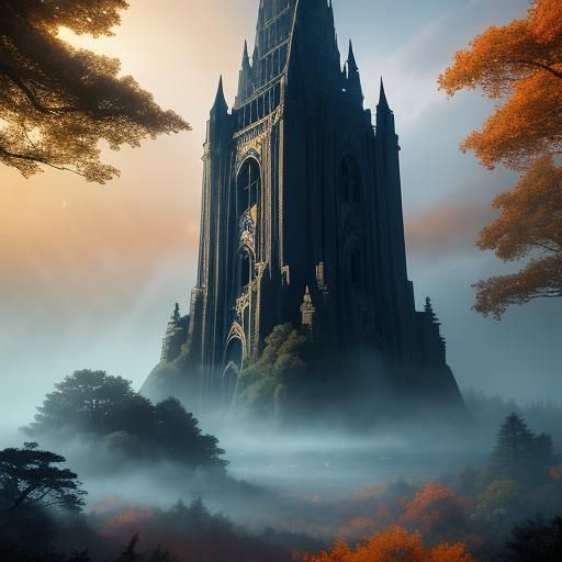 Eiffel Tower in Mystical Forest: Fantasy Concept Art