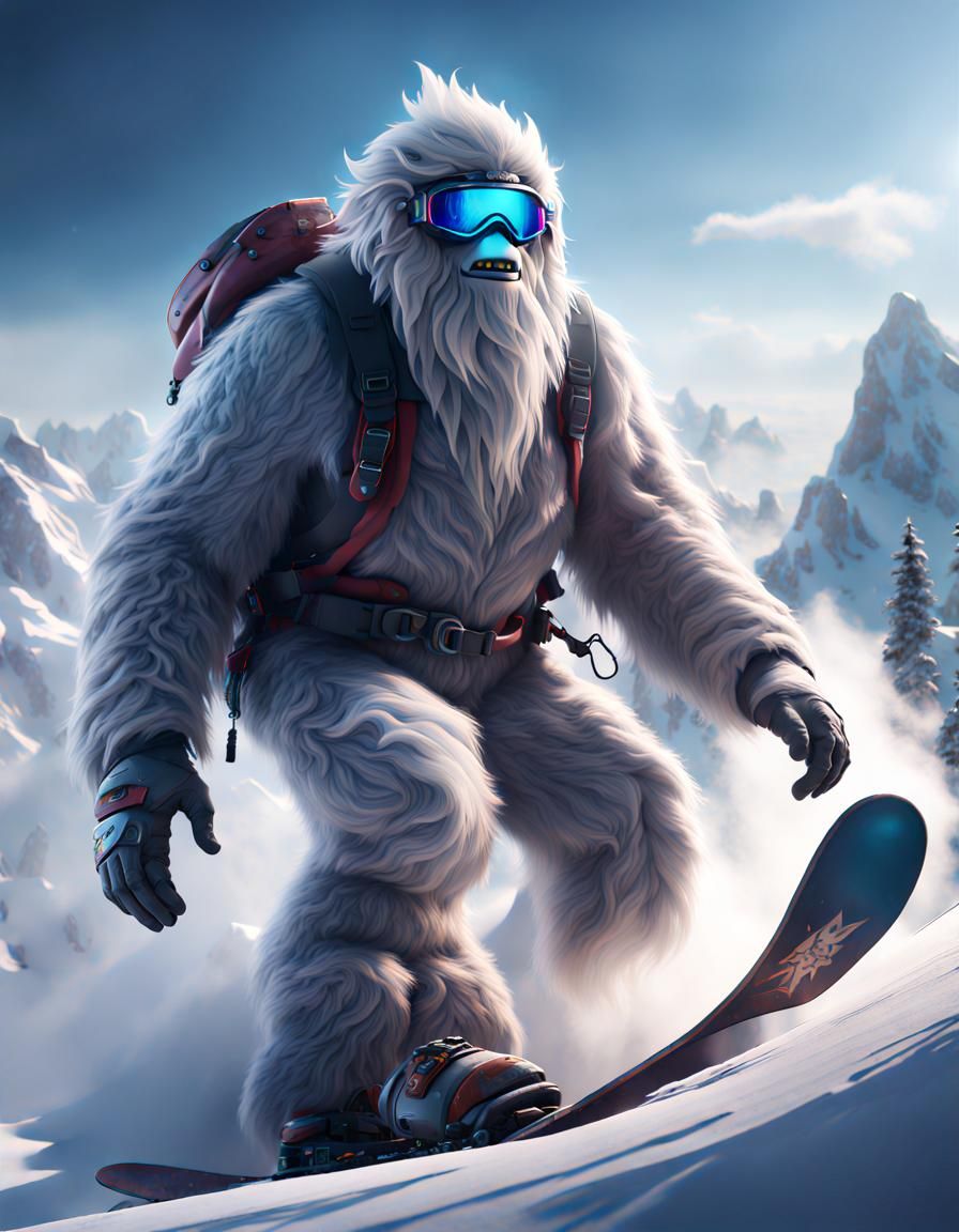 Yeti Snowboarding Competition Winner in Detailed Matte Paint...