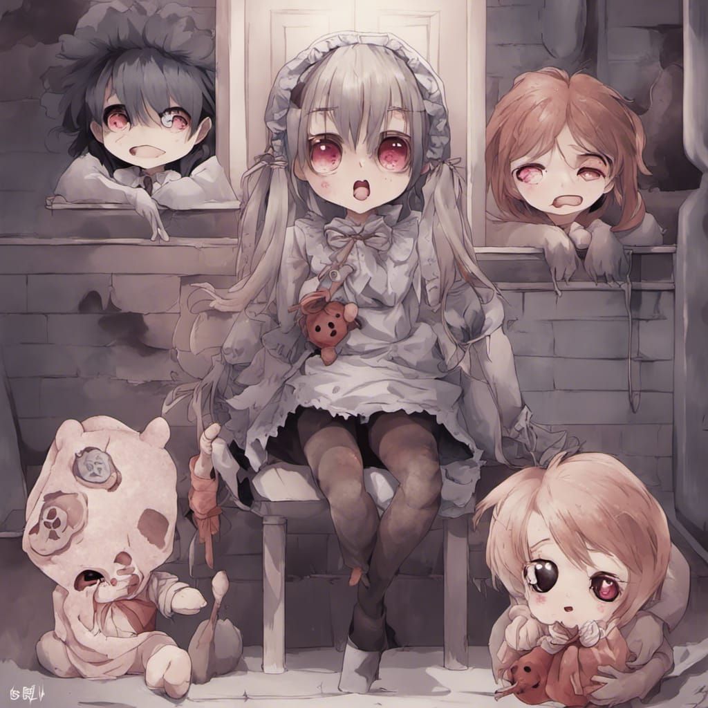 Scary Doll in Anime Key Visual Style