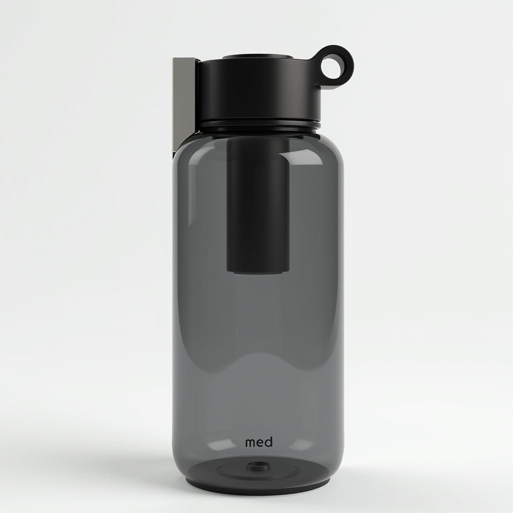 Futuristic Dual-Chamber Water Bottle Design