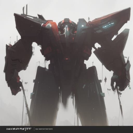 Cyber Viking Berserker in Giant Mech, Robotech Style