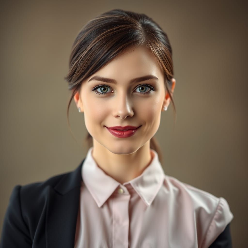 Elegant Slavic Professional in Hyper-Realistic Close-Up