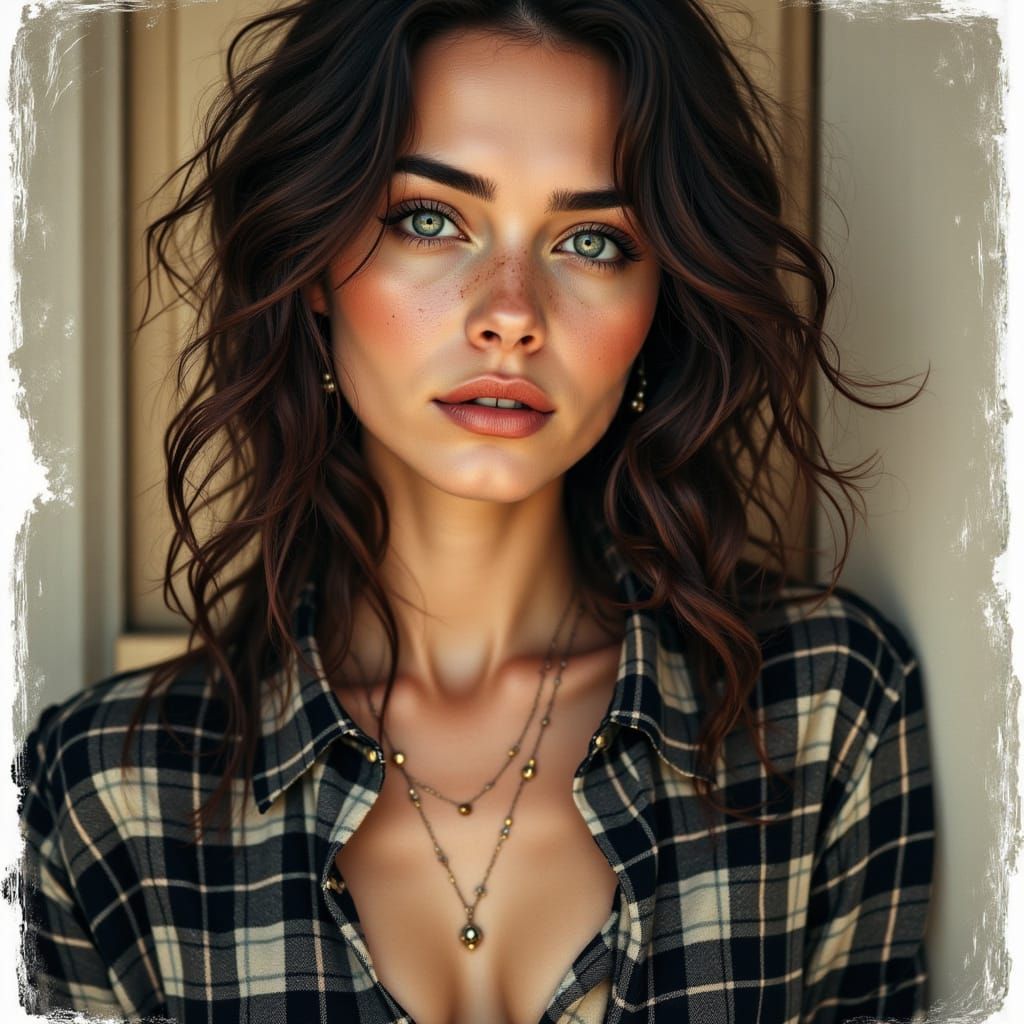 Intimate Portrait in Expressive Crosshatching