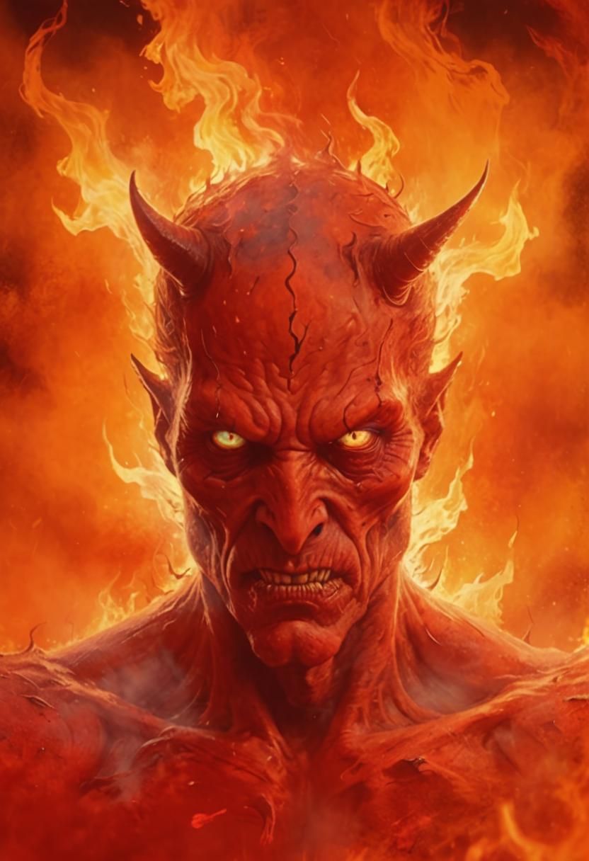 Menacing Devil in Dark Fantasy Style