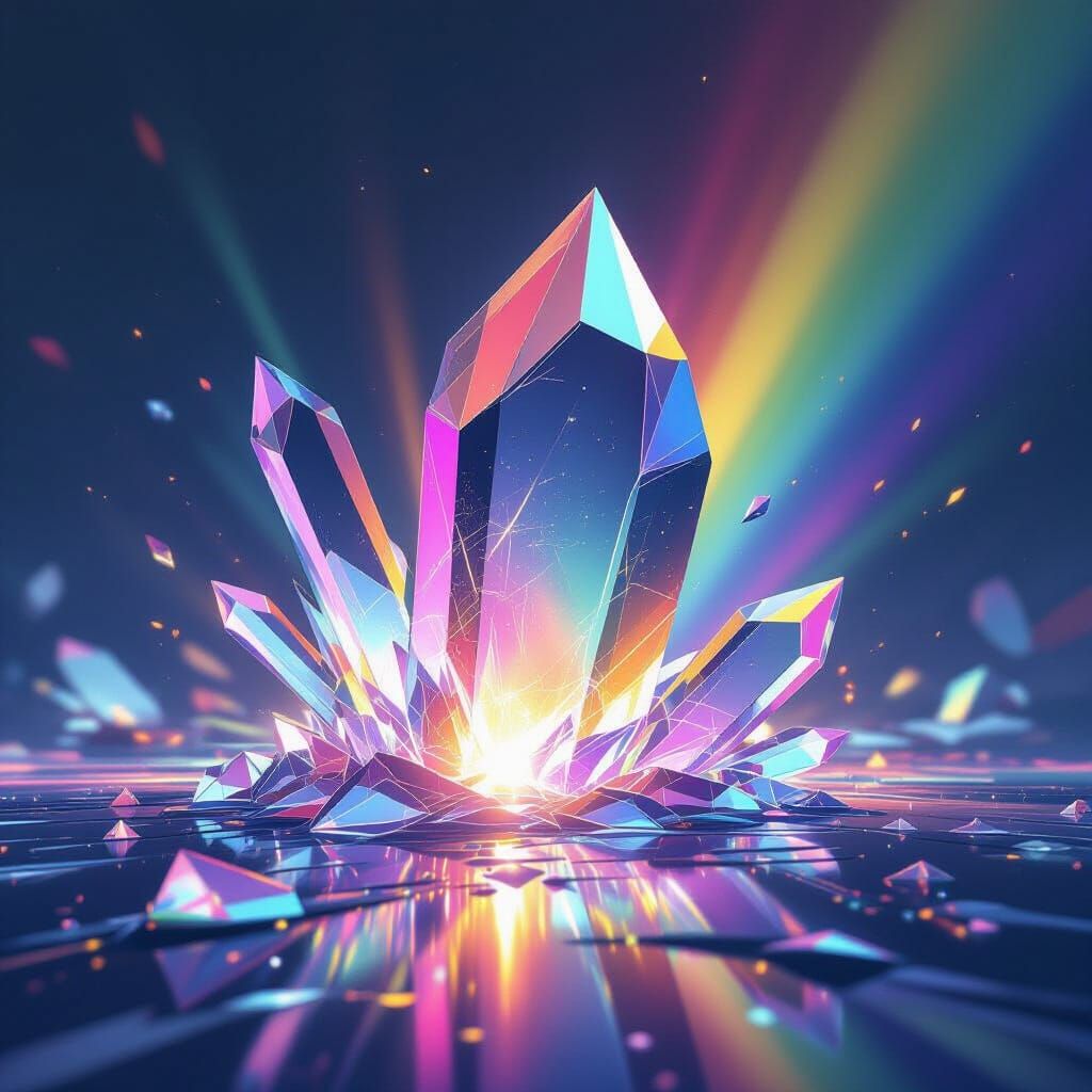 Shattered Prism Refracts Rainbow Light