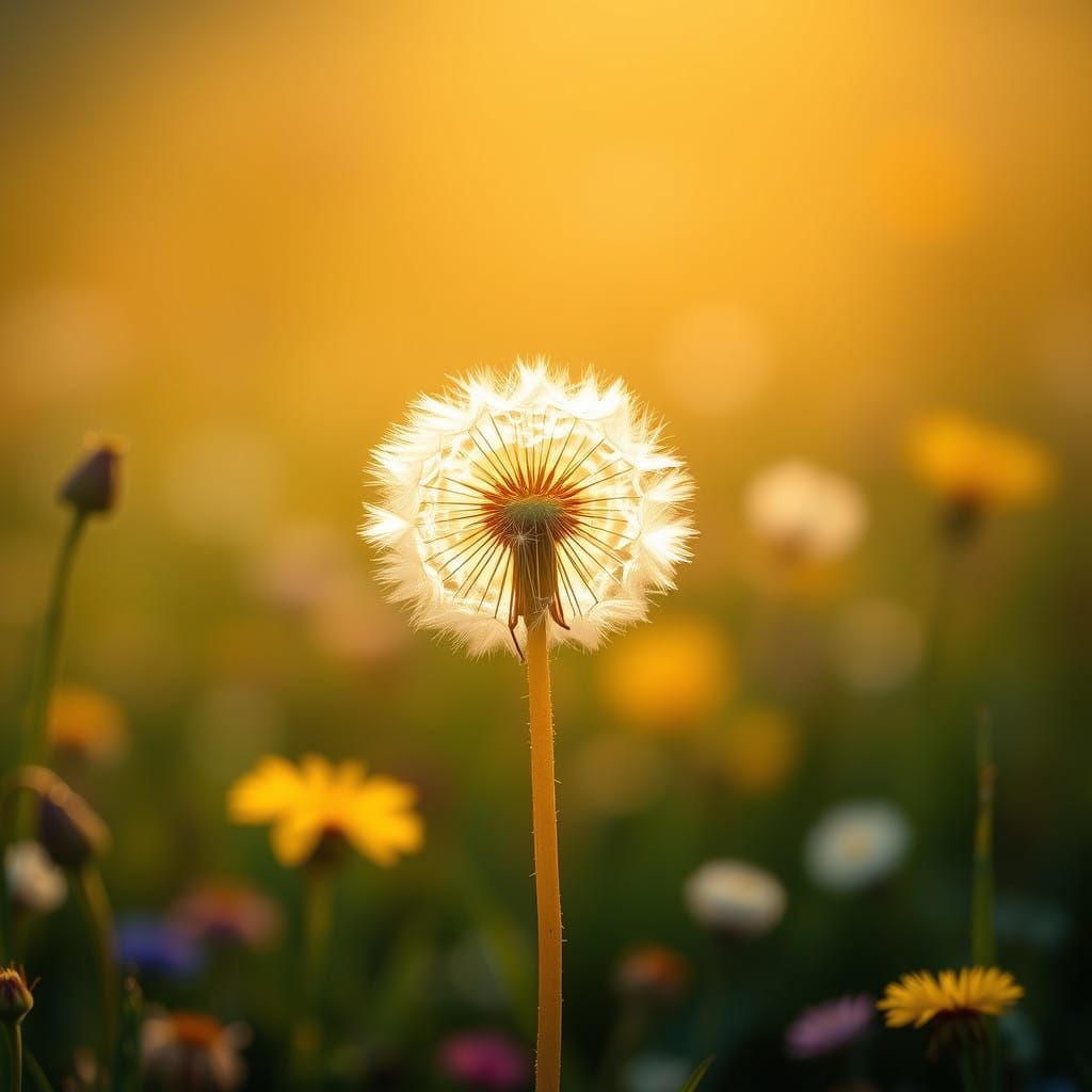 Dazzling Dandelion in Sunlit Meadow