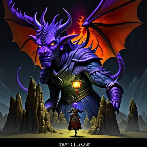 Tiefling and Mindflayer vs Fire Dragon