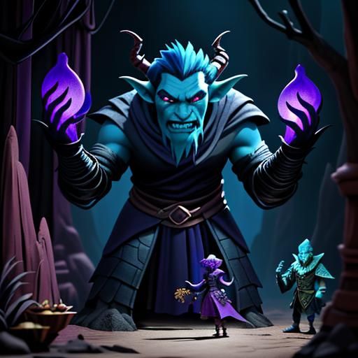 Fantasy Battle: Tiefling Mage vs Fire Dragon