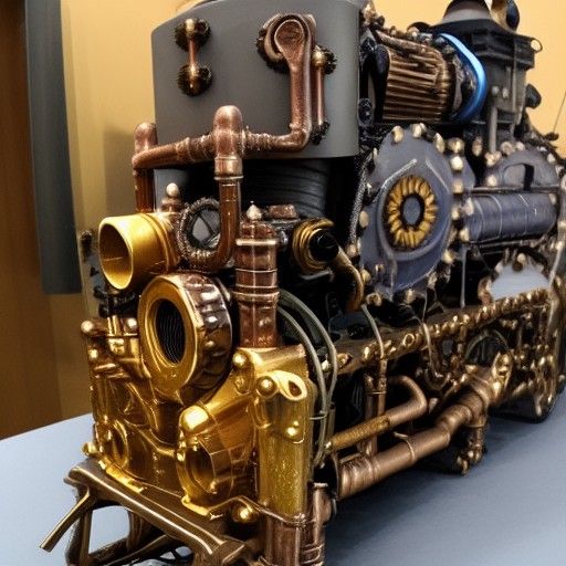 Detailed Steampunk Engine