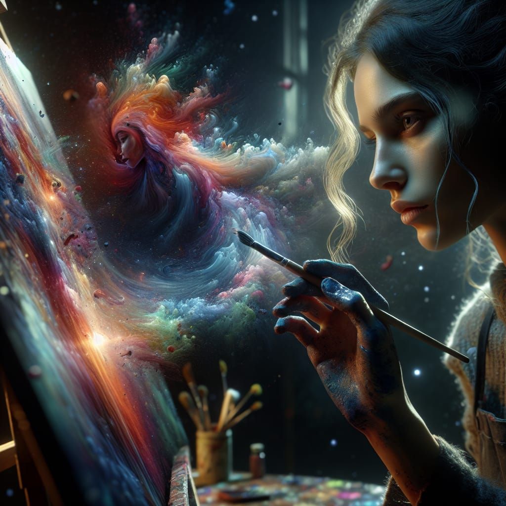 Young Artist Creates Cosmic Art: Cinematic Photography