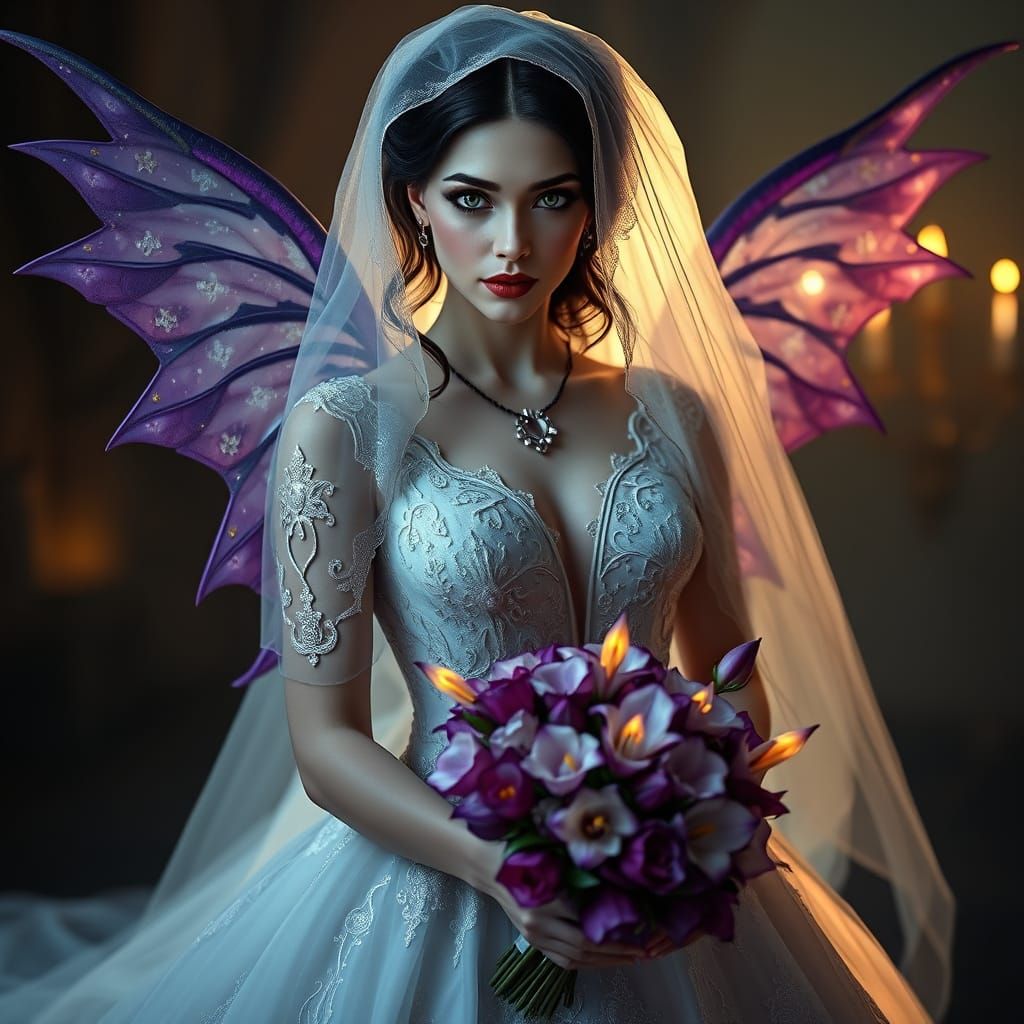 Vampire Queen Bride in Twilight, Digital Illustration