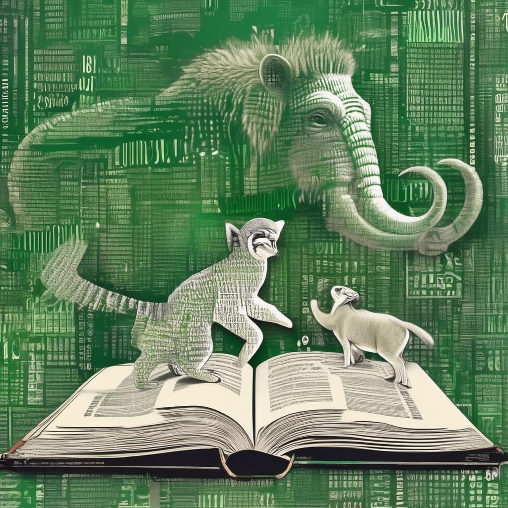 Iridescent Binary Code Art: Lemur, Zebra, Lion & Forest
