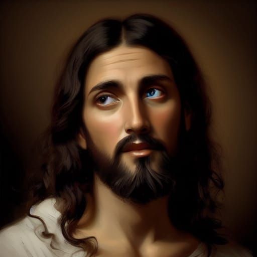 Compassionate Jesus in Vibrant Religious Art Style