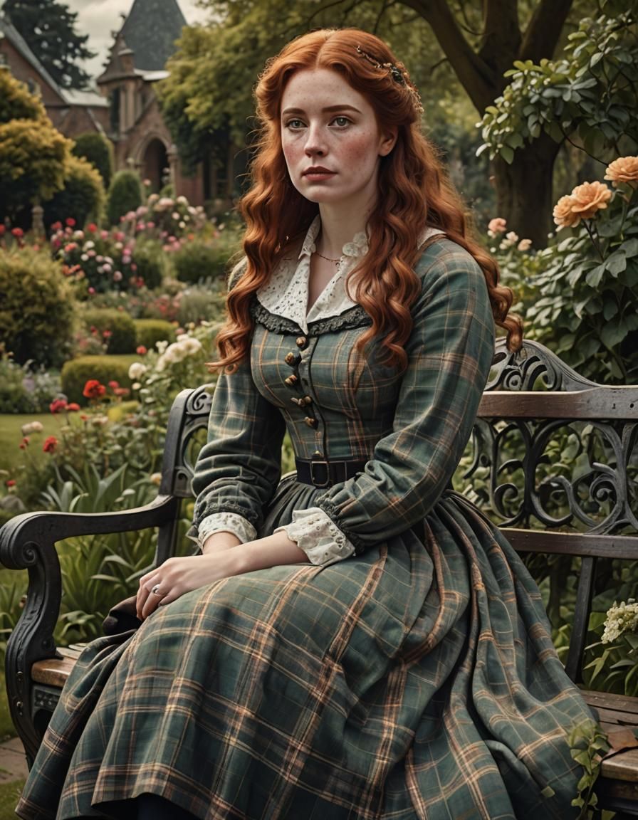 Victorian Woman in Garden: Digital Matte Painting