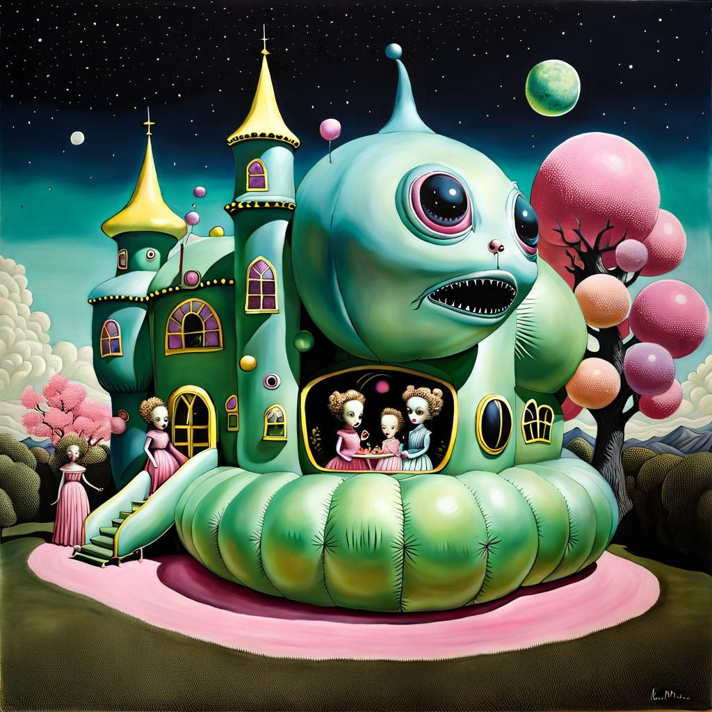 Surreal Alien Daycare Moonscape Bouncy Castle