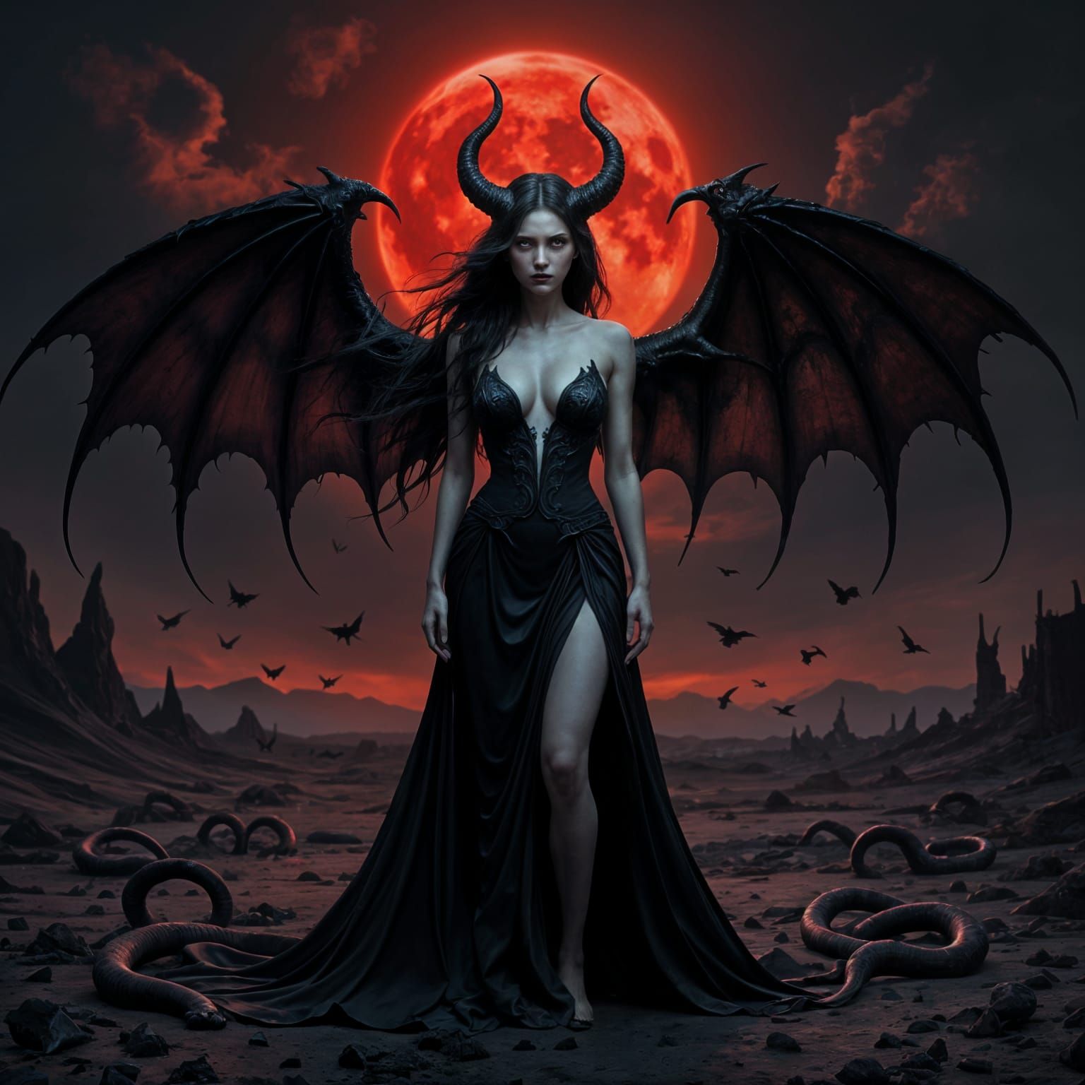 Lilith, Mother of Demons, in Photorealistic Style