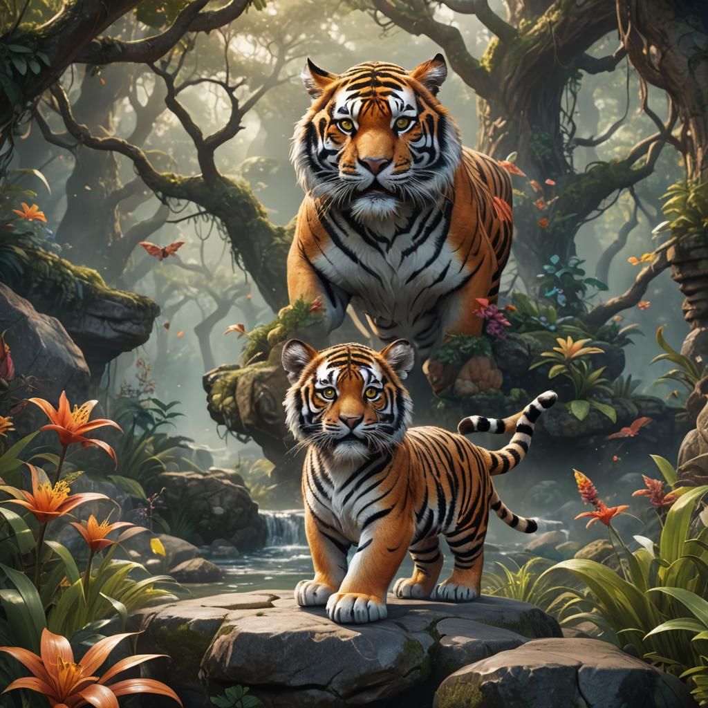 Cute Tiger Fantasy Concept Art