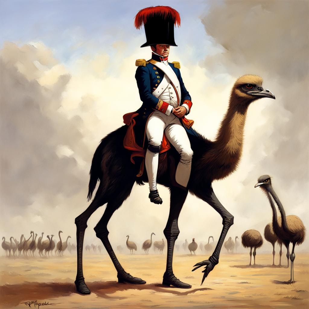 Napoleon Rides an Ostrich: Sinister Fantasy Art