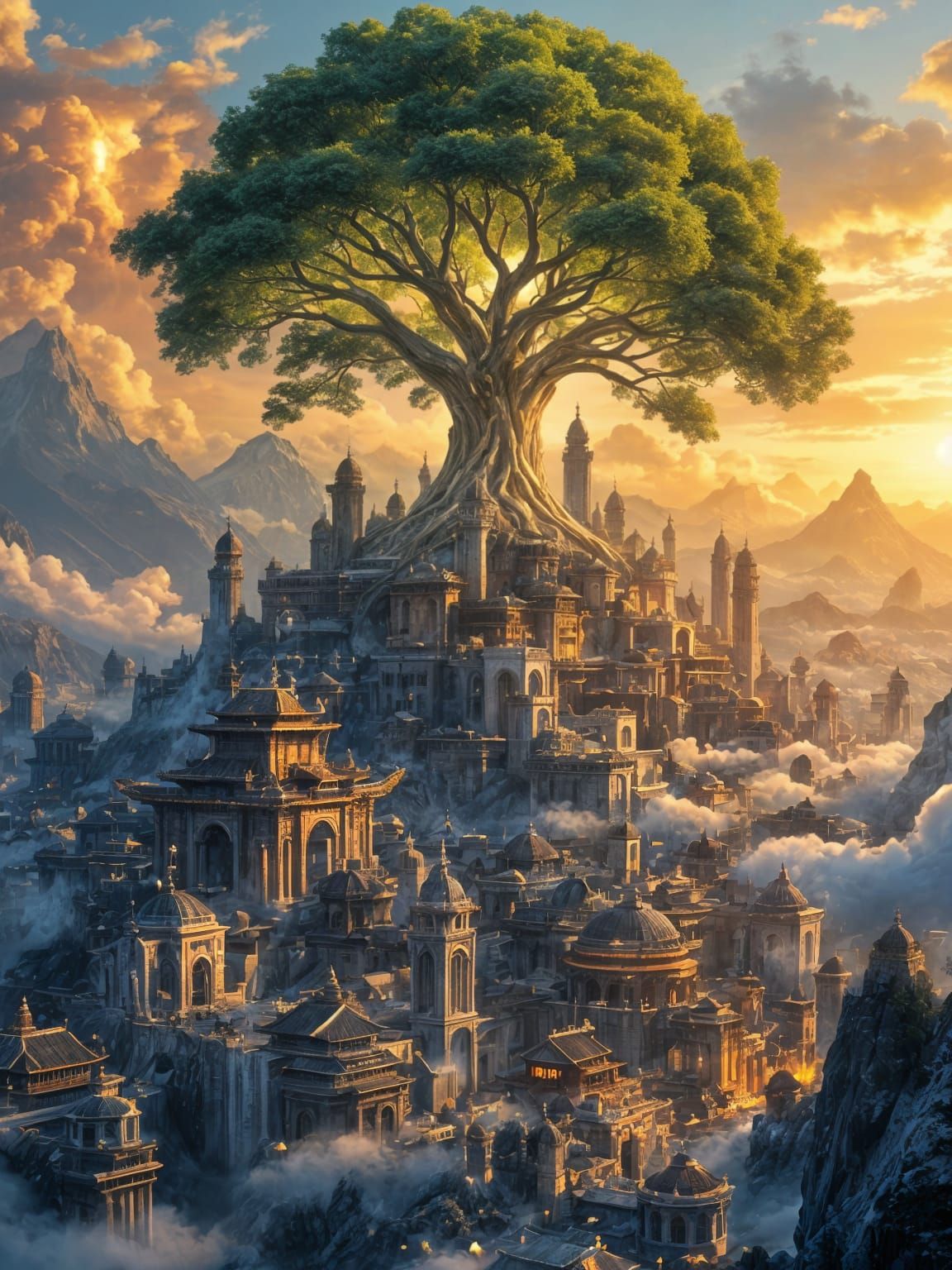 Epic Fantasy Architecture in High Contrast 3D Shading