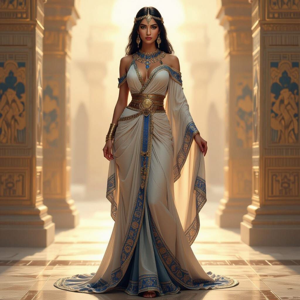 Inanna, Sumerian Goddess, in Realistic Digital Art