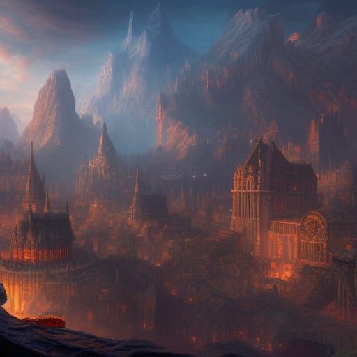 Fantastical Matte Painting with Intricate Details
