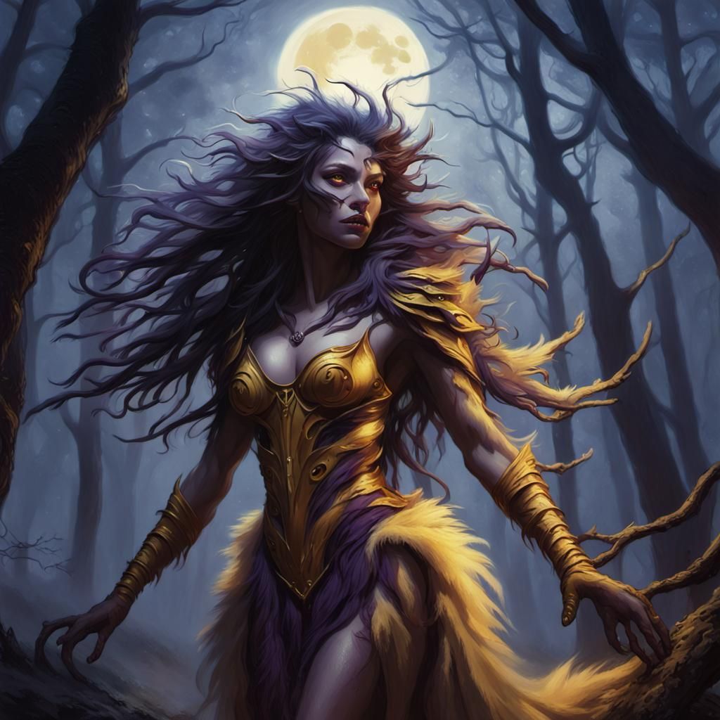 Mystical Weretiger Transformation in Dark Fantasy Art