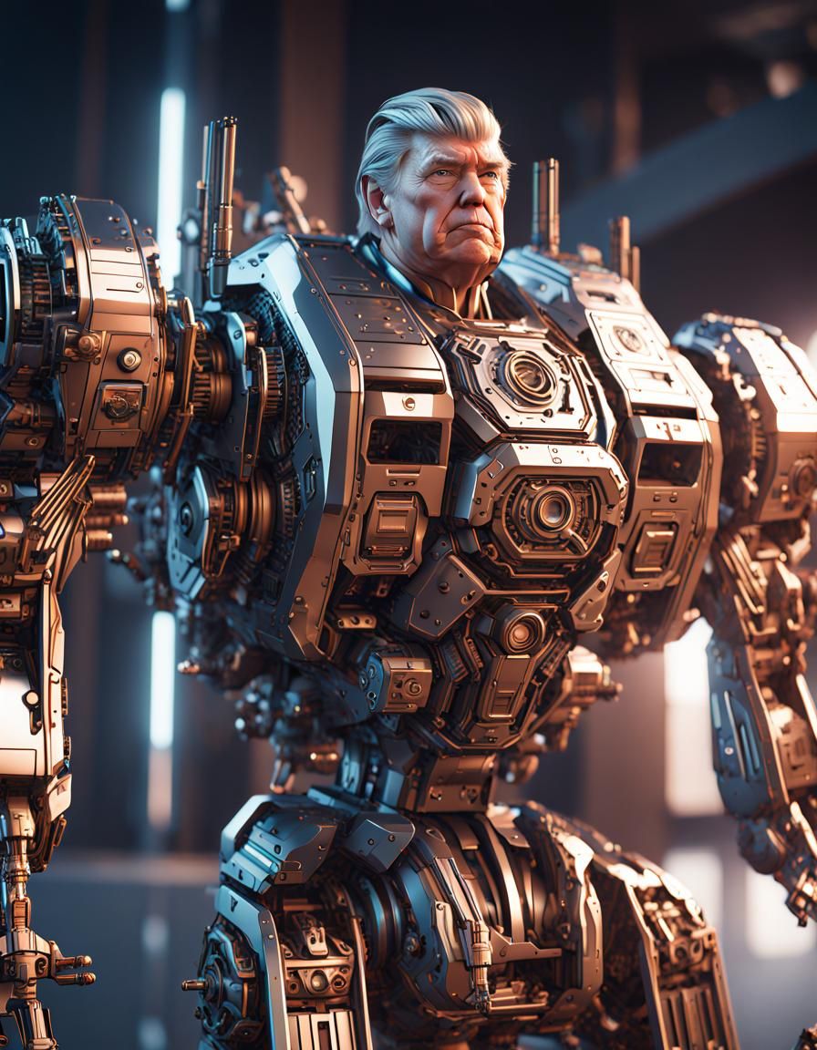 Futuristic Sci-Fi Robot: Donald Trump in Unreal Engine