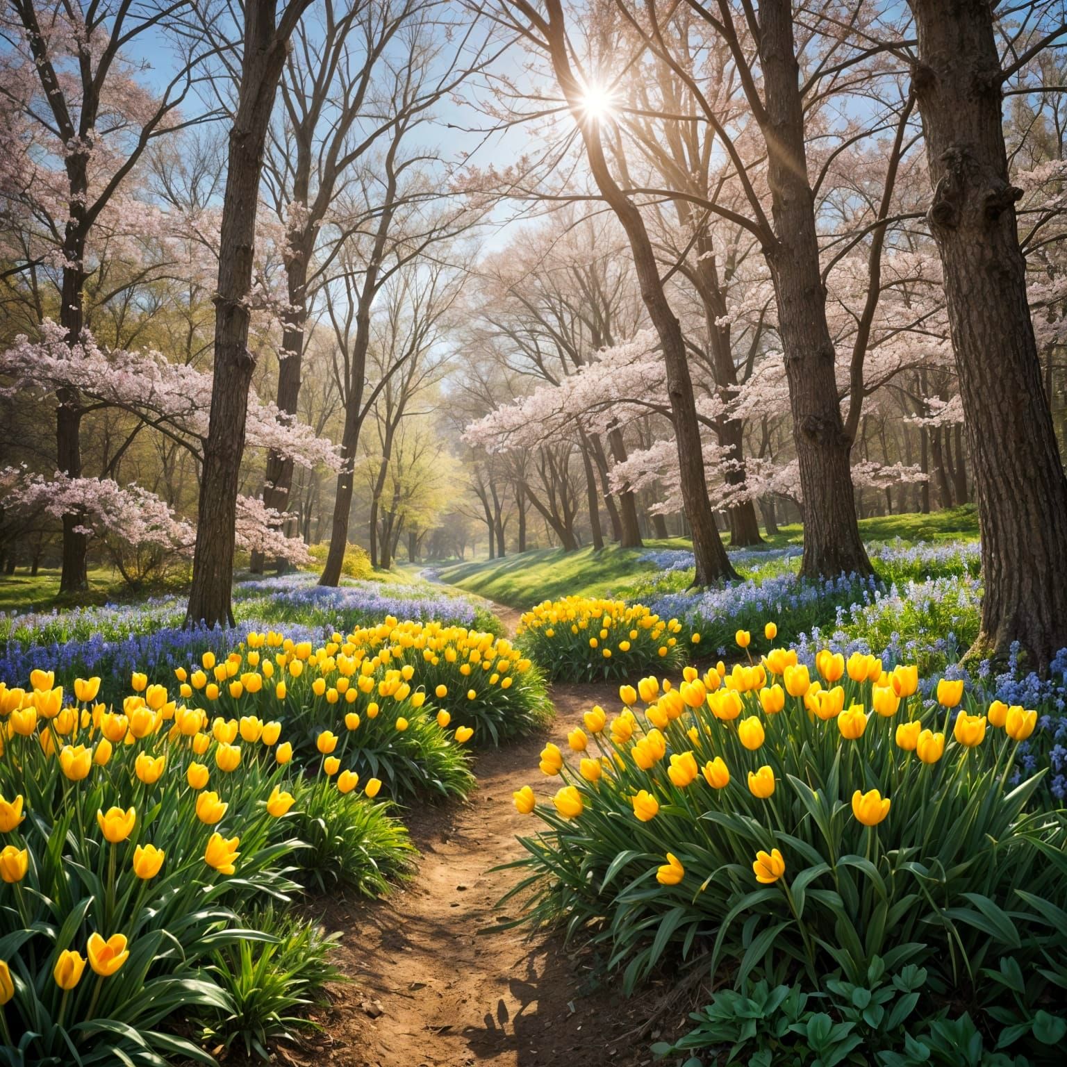Spring's Gentle Awakening in Vibrant Watercolor