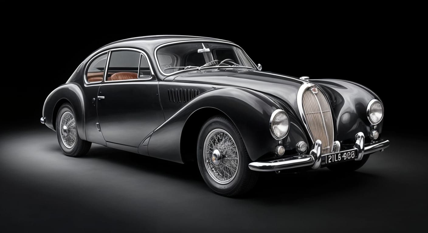 1957 Black Fastback Sedan with Silver Details