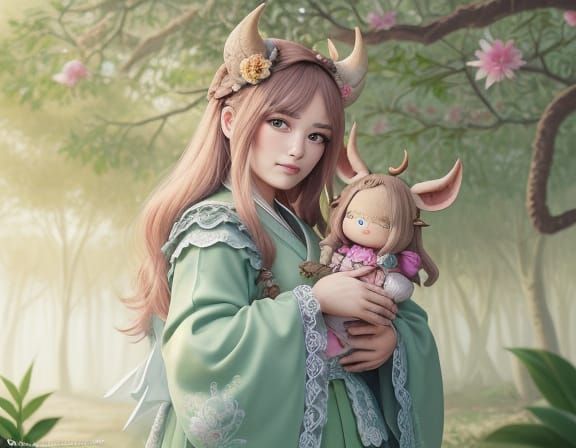 Kawaii Minotaur Rogue in Mangrove Fantasy Art
