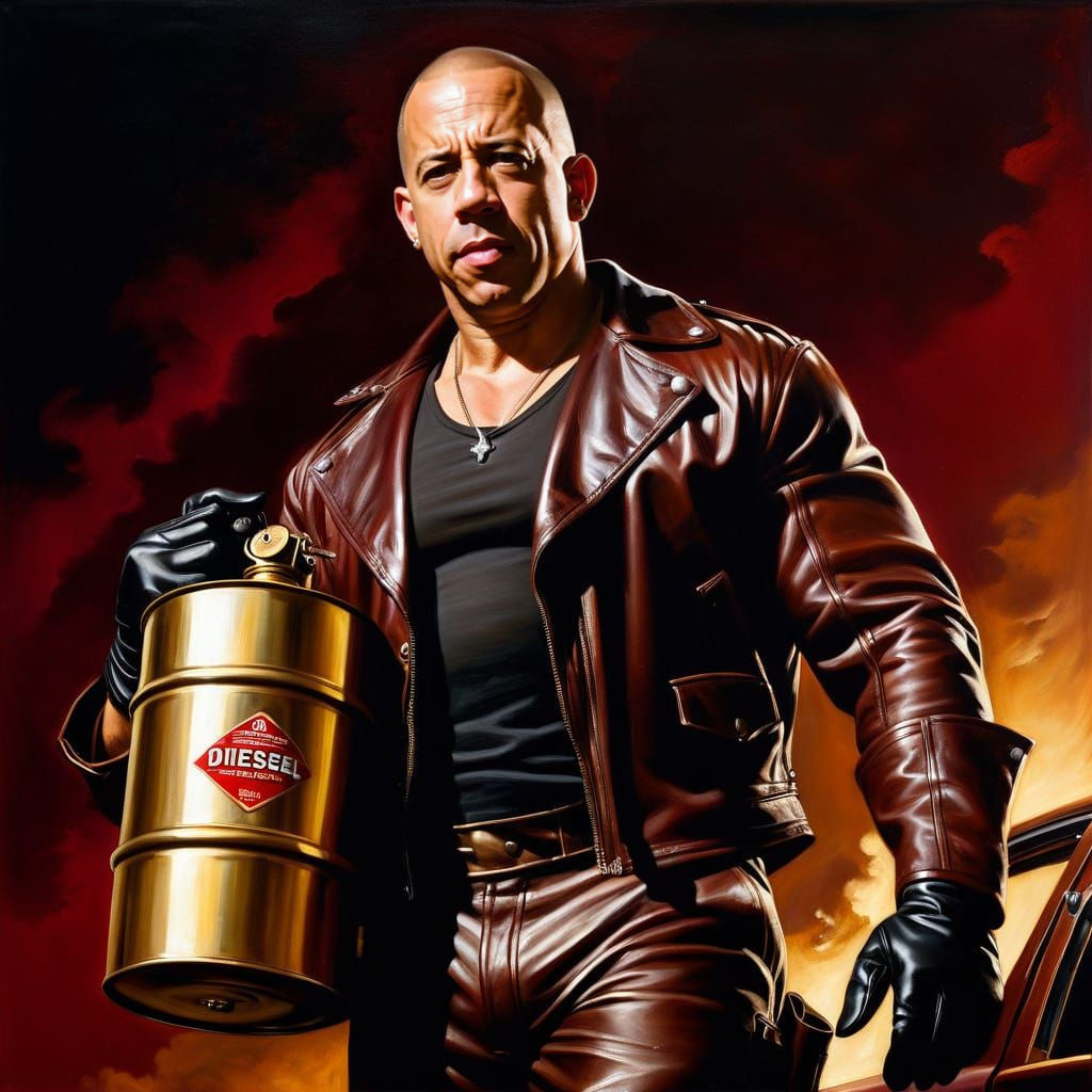 Vin Diesel Oil Canister in Luis Royo Style