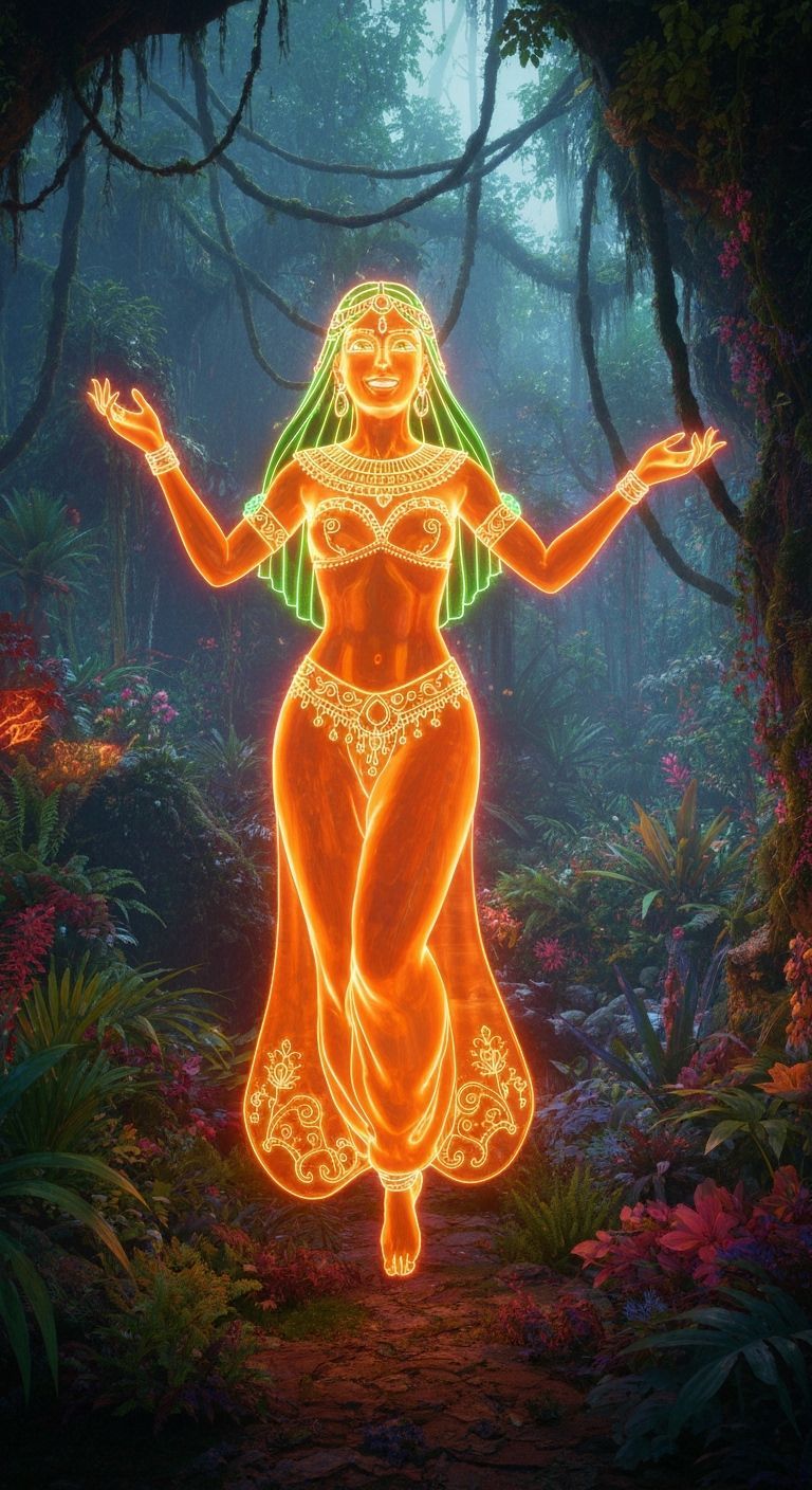 Gelatin Genie in Stained Glass Jungle Dreamscape