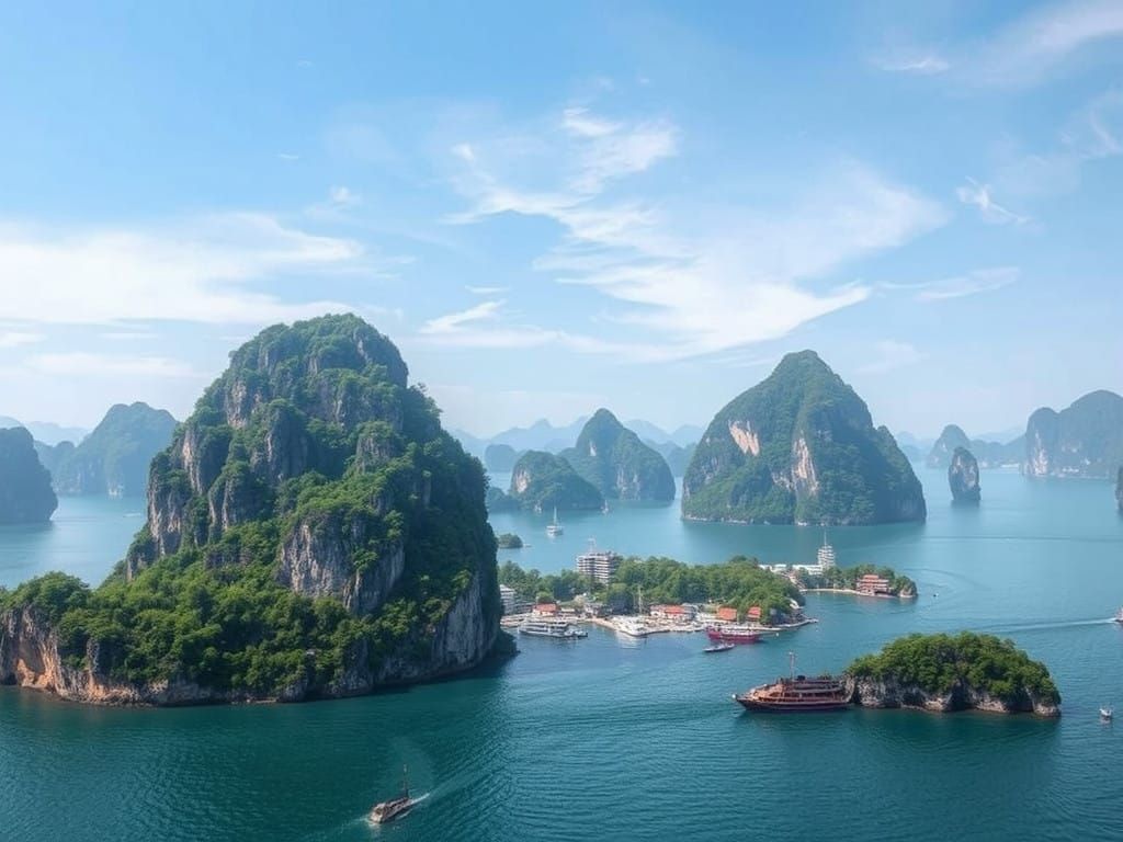 Limestone Karst Islands in a Submerged Fantasy World