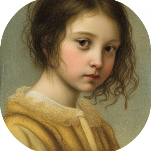 Girl Portrait in Watercolor Style