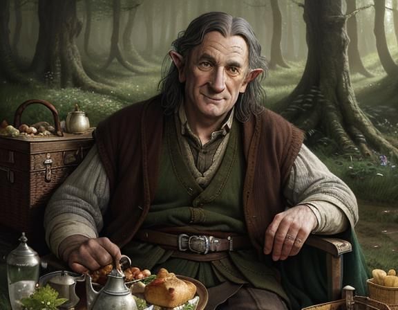 Hobbit Birthday Picnic in Sunlit Forest
